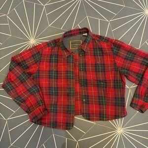 Vintage Liz Claiborne plaid cropped shirt/jacket - size 14 petite